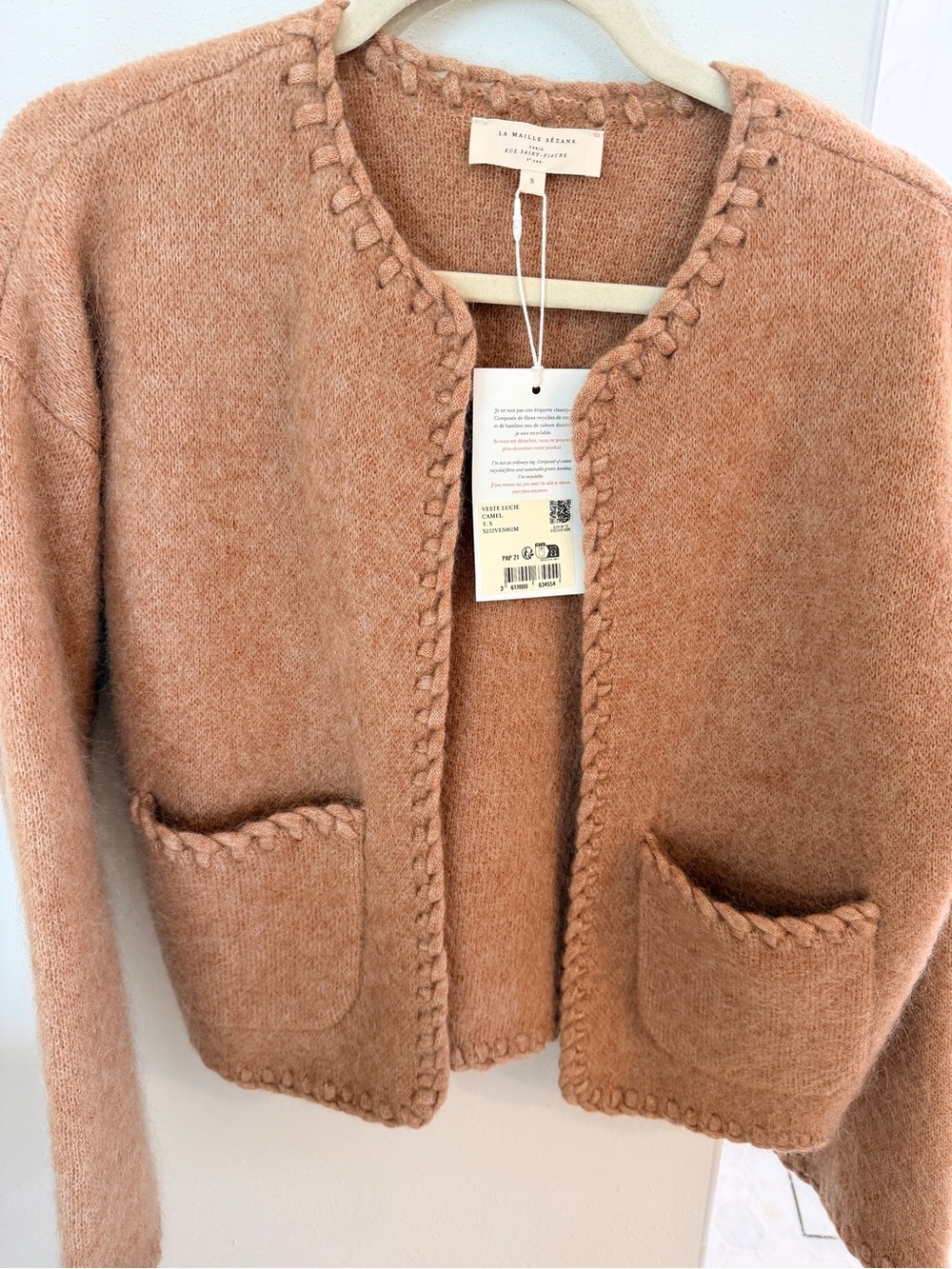 Sezane LUCIE jacket in Camel size Small